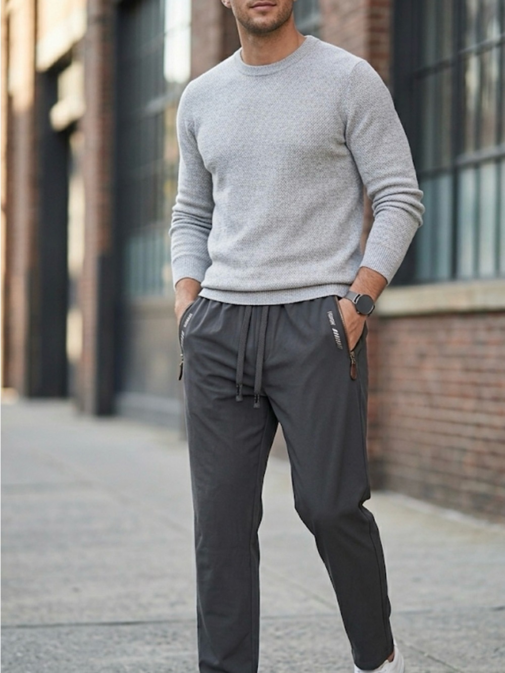 Men’s Dark Grey Lightweight Athletic Joggers / Track Pants - Size L